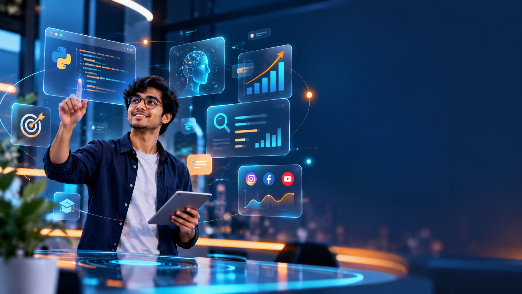 Student exploring artificial intelligence tools on a laptop